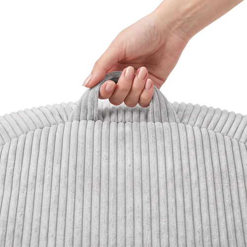 KiddyMoon Pouf pour Enfants 2-en-1 Rangement pour Jouets, 80x80x50cm, gris clair