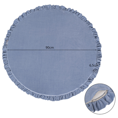 KiddyMoon Tapis de Jeu Pour Enfants Montessori Tapis en Mousse Bébé Épais et Doux Tapis Rampant Ramper Enfant Jouet Couverture Baby Tapis d'éveil, Fabriqué en UE, bleu glacier, L
