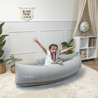 KiddyMoon Gonflable Fauteuil Sensoriel Enfant Avec Poignées Et Pompe, gris, L