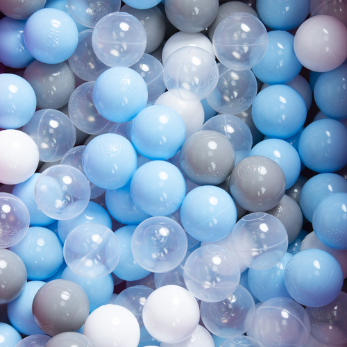 Tipi Tente de Jeu avec Balles Maison de Jeu pour Enfants, grises et blanches rayures:gris/blanc/transp/bblue, 900 Balles