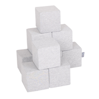 KiddyMoon Aire de Jeux Cubes Pente et Marche PPZ-253, gris clair, Multi-Taille