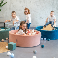 KiddyMoon Balles Colorées Plastique ∅7cm pour Piscine Enfant Bébé Fabriqué en EU, beige pastel/saumon/blanc