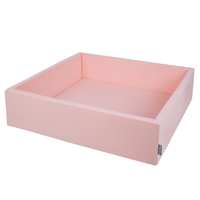 KiddyMoon Piscine À Balles Grande Carré pour Bébé, Fabriqué en UE, rose, 120x30cm/SANSballes