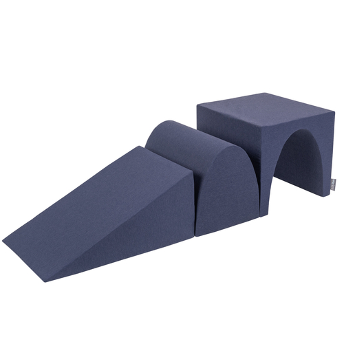 KiddyMoon aire de jeux en mousse pente L/colline/tunnel, bleu foncé, Multi-Taille