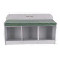 banquette avec étagères pour les enfants KiddyMoon, gris/vert forêt , UNI
