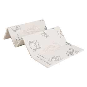 KiddyMoon Tapis de Jeu pour Enfant Bébé Tapis Mousse Tapis de Sol Tapis d'éveilBebe Reversible Stimulation De L'Imagination Pliable Pour L'Intérieur Et L'Extérieur, brun-mer, 180x200x1,5cm
