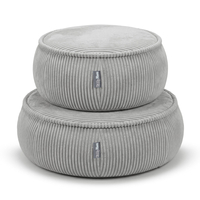 KiddyMoon Pouf enfant en mousse avec housse amovible, gris clair, L