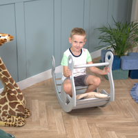 KiddyMoon Bascule pour Enfants Rocker Bébé Balancelle, gris, 90,6x39x69 cm