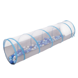 Tunnel Pliable Pour Enfants Tunnel de Jeu Avec Balles Jouet de Pliable Pop-up Pour Bébé Idéal Pour Jouer À L'Intérieur Et À L'Extérieur, gris-bleu: babyblue/bleu/perle, 900 Balles