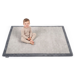 KiddyMoon Tapis de jeu doux pour enfant, antidérapant, rectangulaire, gris clair