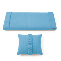 KiddyMoon Matelas avec Oreiller Set pour Planche D'équilibre Housse Amovible en Tissu Côtelé, bleu, Matelas/Oreiller