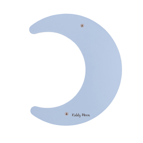 Déco murale KiddyMoon Relief 3D décoration en bois contreplaqué, croissant de lune : bleu/gris , UNI