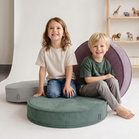 KiddyMoon Ensemble 3 Modules en Mousse pour Enfants pour Chambre D'enfant, vert-gris clair-violet, Lx3