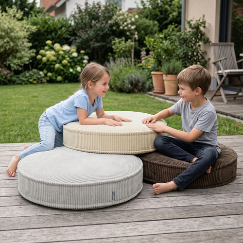 KiddyMoon Ensemble 3 Modules en Mousse pour Enfants pour Chambre D'enfant, gris clair-beige-brun, Lx3