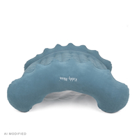 KiddyMoon Fauteuil Sensoriel Gonflable À Bascule Enfant Avec Poignées Et Pompe, bleu clair, L