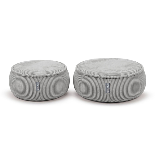 KiddyMoon Pouf enfant en mousse avec housse amovible, gris clair, M