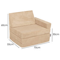 KiddyMoon Fauteuil Enfant Convertible en Mousse, Fauteuil pour Enfants Chaise pour Chambre d'Enfants Matelas Pliable Matelas Fauteuil Relax Fauteuil Douillet, beige, Fauteuil