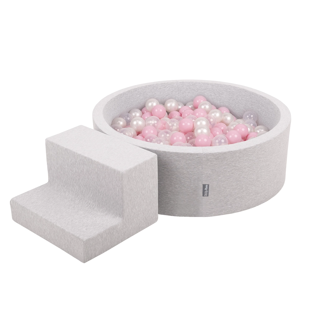 Piscine à Balles KiddyMoon – 90x30 Cm En Mousse Avec 200 Balles – Motricité Bébé Dès 8 Mois