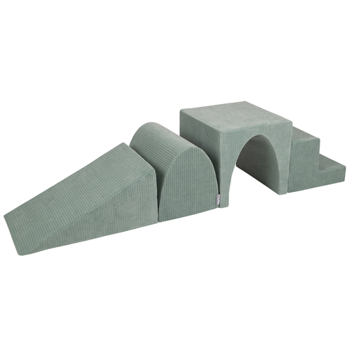 KiddyMoon Parcours Motricité En Mousse Enfants Tricot Côtelé Favorise Créativité, vert, Multi-Taille