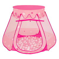 Tente Château Pour Enfants Tente de Jeu Avec Balles Colorées Jouet Cabane Pop-up Château Facile À Monter Maison de Jeu Pour Intérieur et Extérieur, rose: perle-transparent, 105x90cm/600 balles
