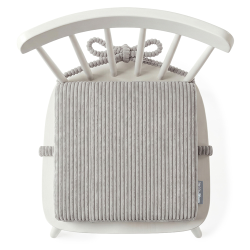 KiddyMoon Coussin Rehausseur De Chaise Enfant, Assise Rehaussée 10 Cm Avec Housse Lavable Et Liens d’Attache, gris clair, 33x33x10