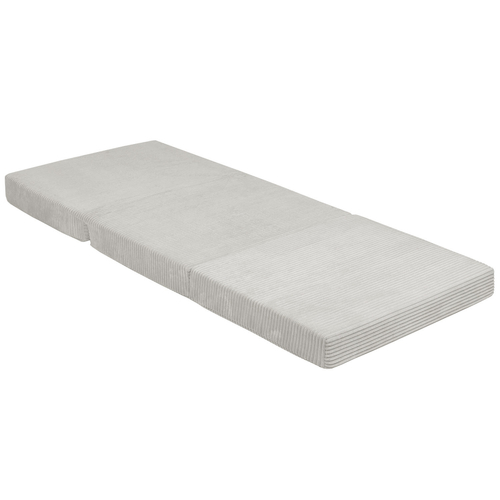 KiddyMoon Matelas Enfant Pliable en Mousse Matelas Pouf pour Tout-Petits, Chambre d'Enfant, gris clair, Matelas
