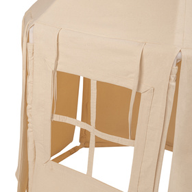 KiddyMoon Tente de Jeu Maison Pour Enfants En Forme De Pavillon De Jeu Pliable Tente Pop-Up Espace De Jeu Spacieux Et Confortable En Intérieur Et Extérieur, naturel: beige pastel/blanc/or, 300 Balles