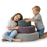 KiddyMoon Ensemble 3 Modules en Mousse pour Enfants pour Chambre D'enfant, zielony-fioletowy-jasnoszary