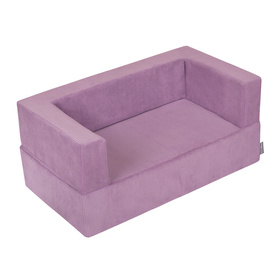 KiddyMoon Canapé en Mousse pour Enfants avec Balles Pour chambre d'enfant Léger Modulable Confortable Housse Amovible Parfait pour Jouer Lire et Se Détendre, violet: beige pastel/jaune pastel/blanc/menthe/rose poudré, Canapé + 100 Balles