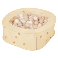 NK-200X piscine aire de jeux pliable avec balles, beige clair: beige pastel/blanc/perle, 200 Balles