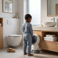 KiddyMoon Pot Bébé Urinoir pour Enfants, Hauteur Réglable Motif Astronaute, blanc, UNI