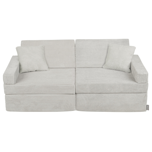 KiddyMoon Canapé Pliant pour Enfants, Canapé Convertible pour Chambre et Salle de Jeux, Matelas au Sol, Mini-Canapé, gris clair, Canapés avec 2 Oreillers