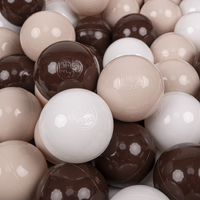 KiddyMoon Balles Colorées Plastique ∅7cm pour Piscine Enfant Bébé Fabriqué en EU, beige pastel/brun/blanc, 300 Balles/7cm