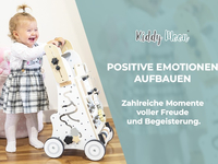 KiddyMoon Trotteur avec un Tableau D'activité, Chariot de Marche pour Bébé, Noir-Blanc, Standard