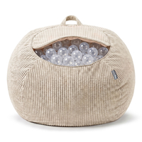 KiddyMoon Pouf pour Enfants 2-en-1 Rangement pour Jouets, 80x80x50cm, beige
