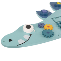 KiddyMoon Montessori Planche Activité Dinosaure Pour Enfants Bois Éducatif AB-001, bleu marine, Taille unique