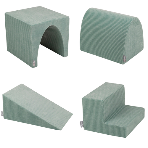 KiddyMoon Parcours Motricité En Mousse Enfants Tricot Côtelé Favorise Créativité, vert, Multi-Taille