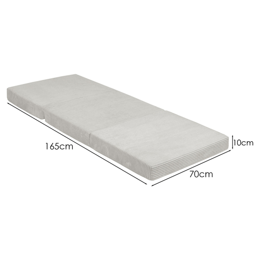 KiddyMoon Matelas Enfant Pliable en Mousse Matelas Pouf pour Tout-Petits, Chambre d'Enfant, gris clair, 165x70x10 cm