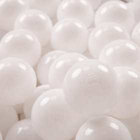 KiddyMoon Balles Colorées Plastique ∅7cm pour Piscine Enfant Bébé Fabriqué en EU, blanc, 200 Balles/7cm