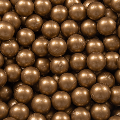 KiddyMoon Balles Colorées Plastique ∅7cm pour Piscine Enfant Bébé Fabriqué en EU, d'or, 50 Balles/7cm