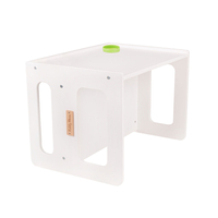 KiddyMoon Table et Chaise pour Enfants Petit Bureau, Blanc, Table: 61x44x44 cm/Chaise: 30x30x30 cm