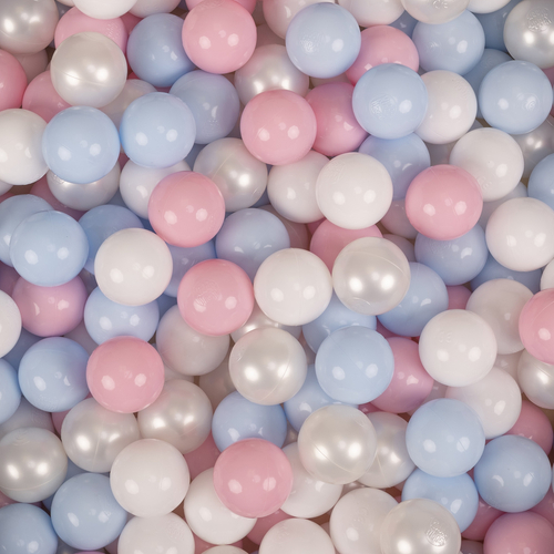 KiddyMoon Parcours Motricité En Mousse Avec Balles Enfants Favorise Créativité, Violet : bleu pastel/perle/rose poudré/blanc, Piscine (100 Balles) + Marches