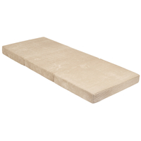 KiddyMoon Matelas Enfant Pliable en Mousse Matelas Pouf pour Tout-Petits, Chambre d'Enfant, beige, Matelas
