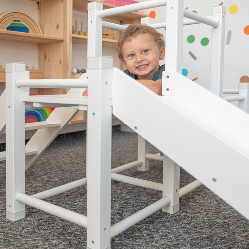 KiddyMoon aire de jeux en bois avec toboggan pour enfants, , UNI