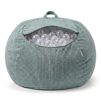 KiddyMoon Pouf pour Enfants 2-en-1 Rangement pour Jouets, 80x80x50cm, zielony