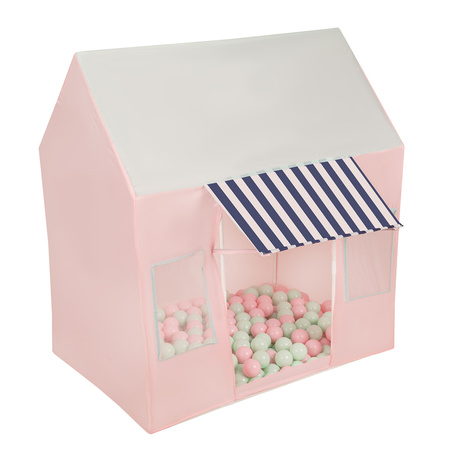 Tente de Jeu Pour Enfants De Magasin De Glaces Forme De Pavillon Pliable En Matériau Respirant Et Résistant Idéal Pour Stimuler La Créativité Intérieur Et Extérieur, rose-menthe: rose poudré/menthe, 200 Balles
