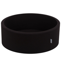 KiddyMoon Piscine à Balles ∅ 7Cm pour Bébé Rond Fabriqué En UE, noir, 90x30/SANSballes