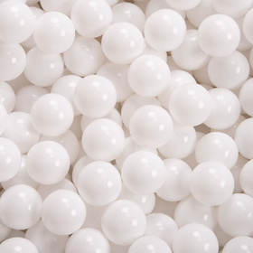 KiddyMoon Balles Colorées Plastique ∅7cm pour Piscine Enfant Bébé Fabriqué en EU, blanc, 200 Balles/7cm