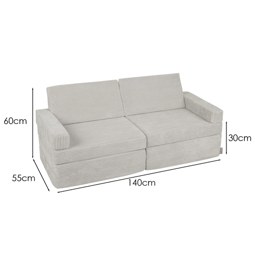 KiddyMoon Canapé Pliant pour Enfants, Canapé Convertible pour Chambre et Salle de Jeux, Matelas au Sol, Mini-Canapé, gris clair, Canapés