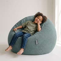 KiddyMoon Pouf pour Enfants 2-en-1 Rangement pour Jouets, 80x80x50cm, vert
